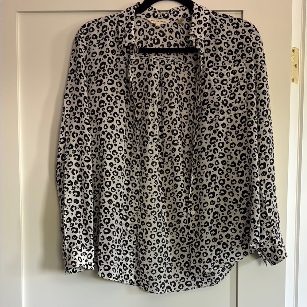Rebecca Taylor silk leopard print blouse